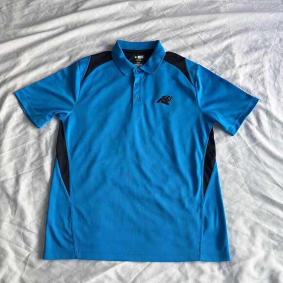 NFL Team Apparel TX3 Cool Panthers Polo Shirt in Blue and Black - Picture 8 of 8